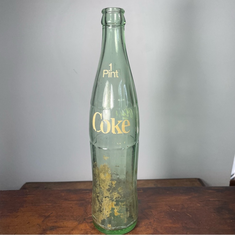 Vintage glass green coke bottle collectors